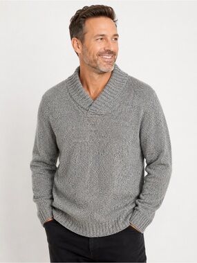 David Taylor Collection Mens XL Gray‎ Speckled Knit V Neck Pullover Sweater